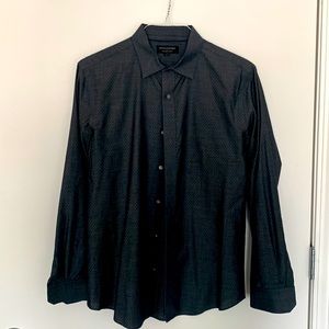 Banana Republic Dress Shirt Charcoal Grey Size: M Slim Fit